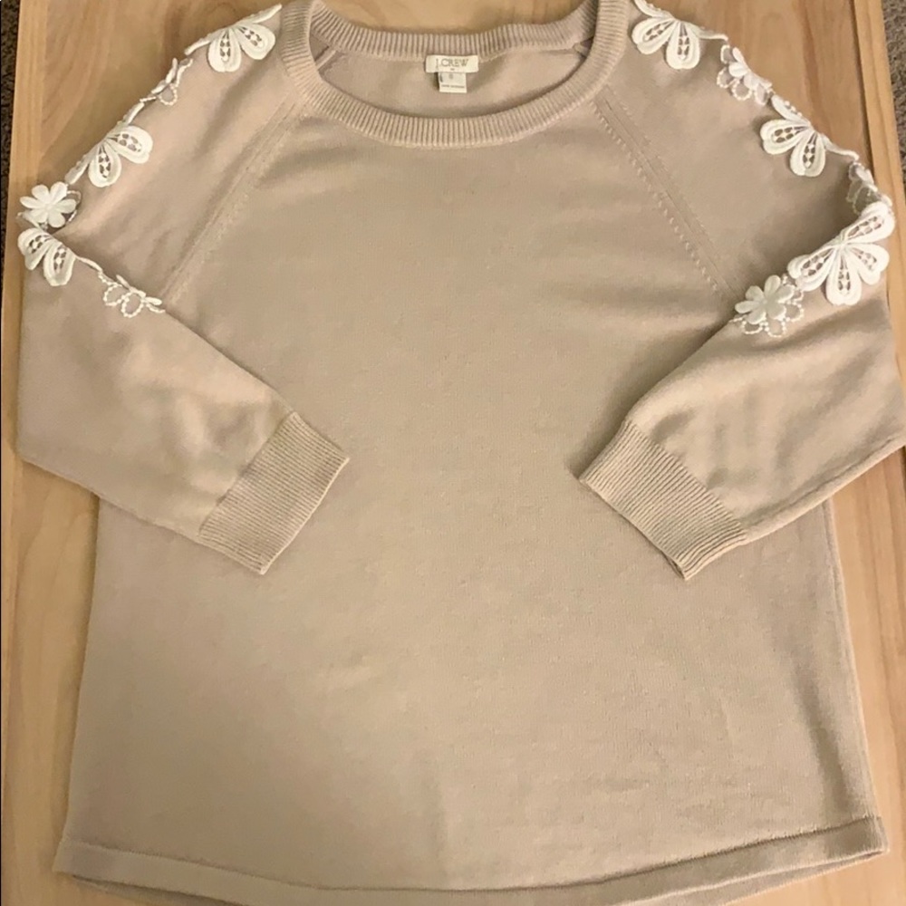 J. Crew floral appliqué sweater